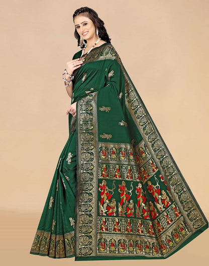 Green Paithani Silk Woven Saree