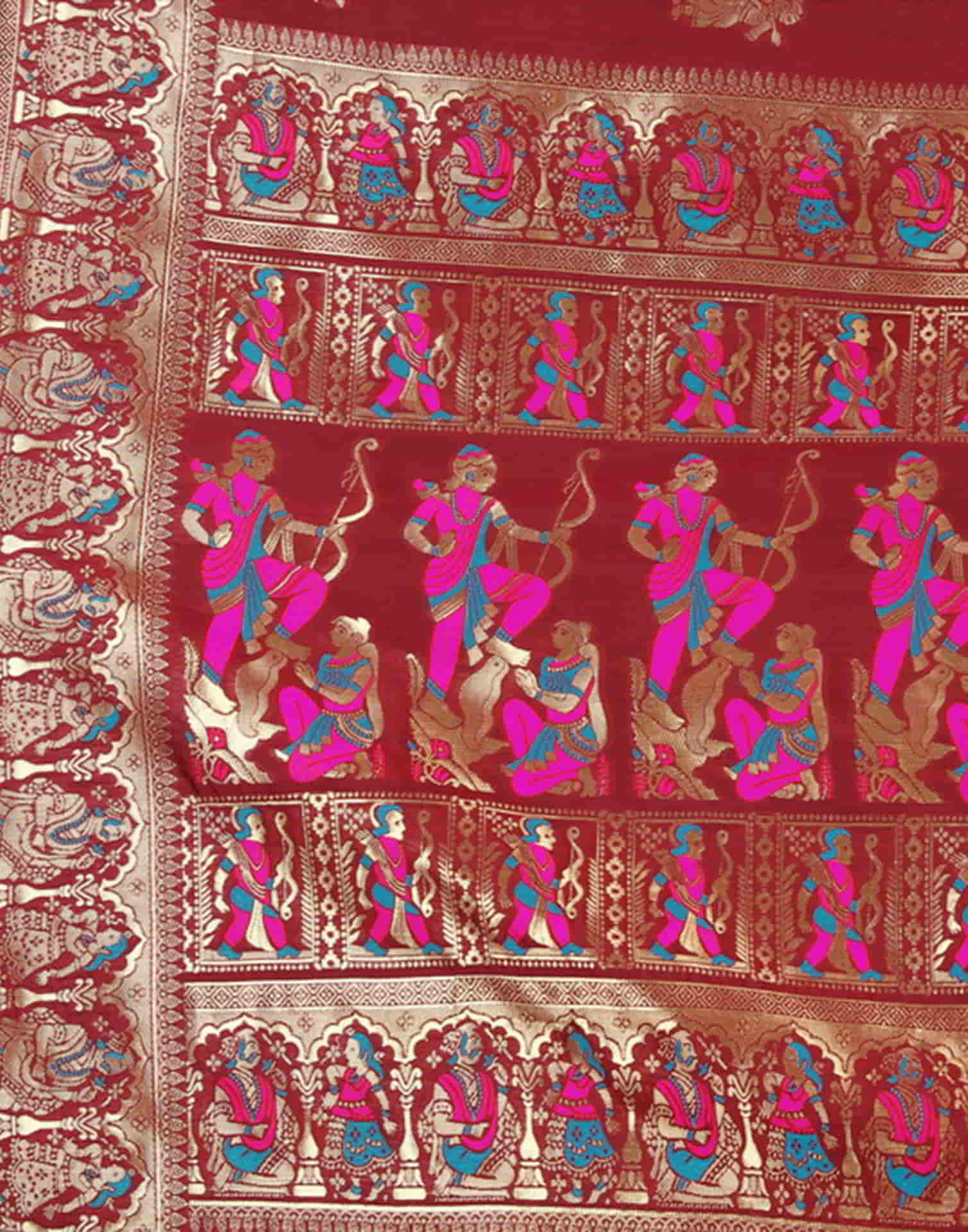 Red Paithani Silk Woven Saree