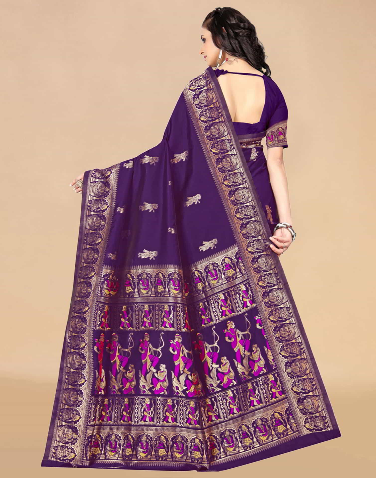 Purple Paithani Silk Woven Saree