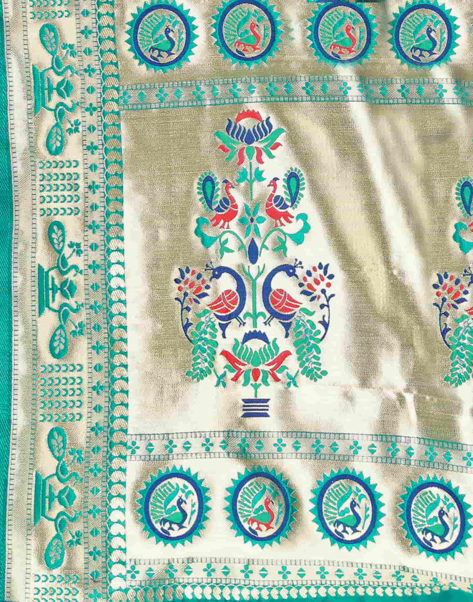 Green Paithani Silk Woven Saree