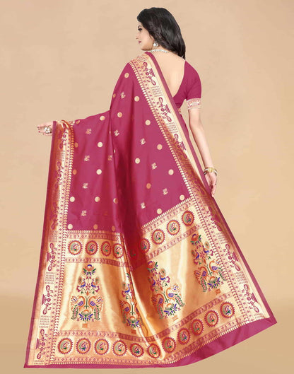 Pink Paithani Silk Woven Saree