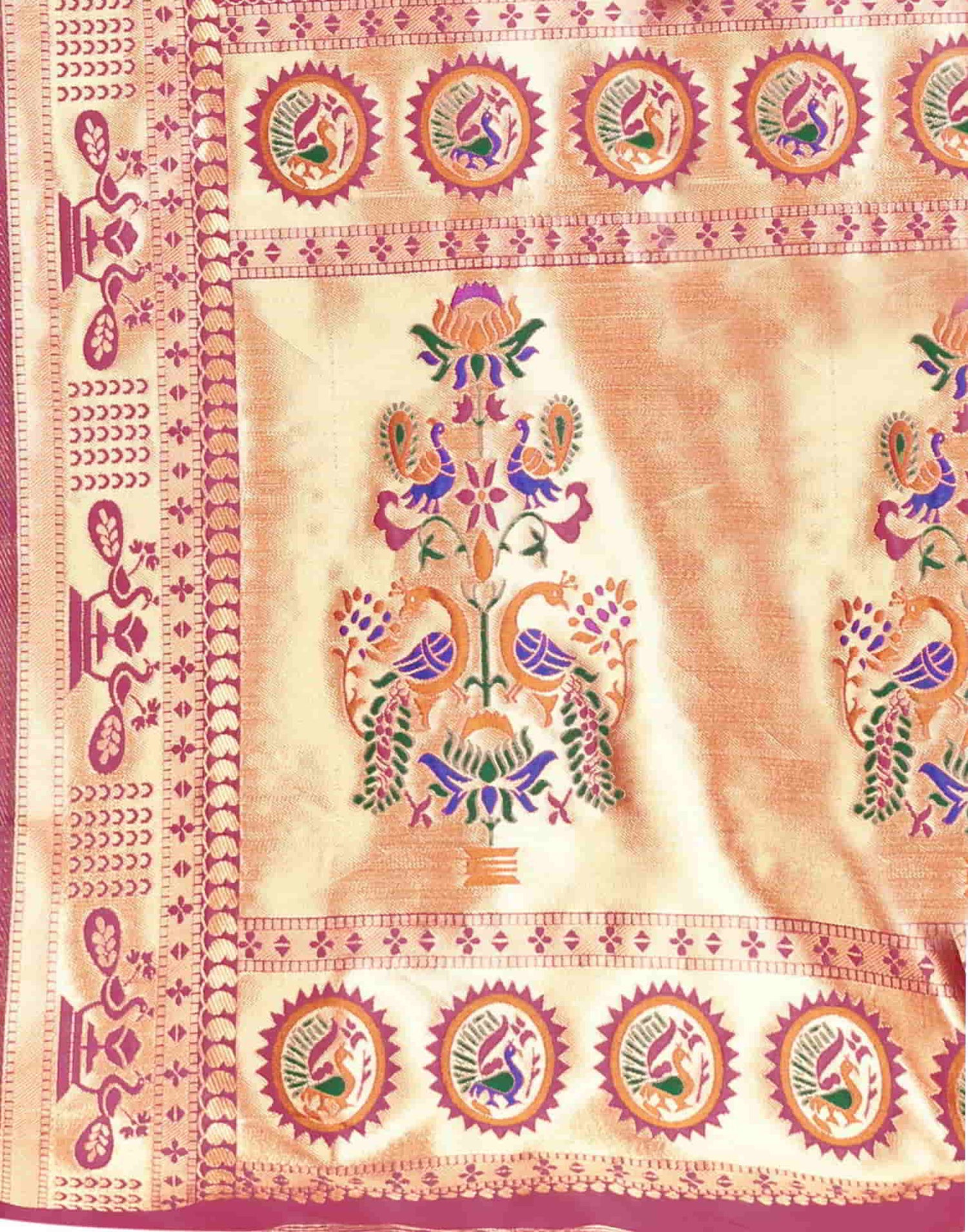 Pink Paithani Silk Woven Saree