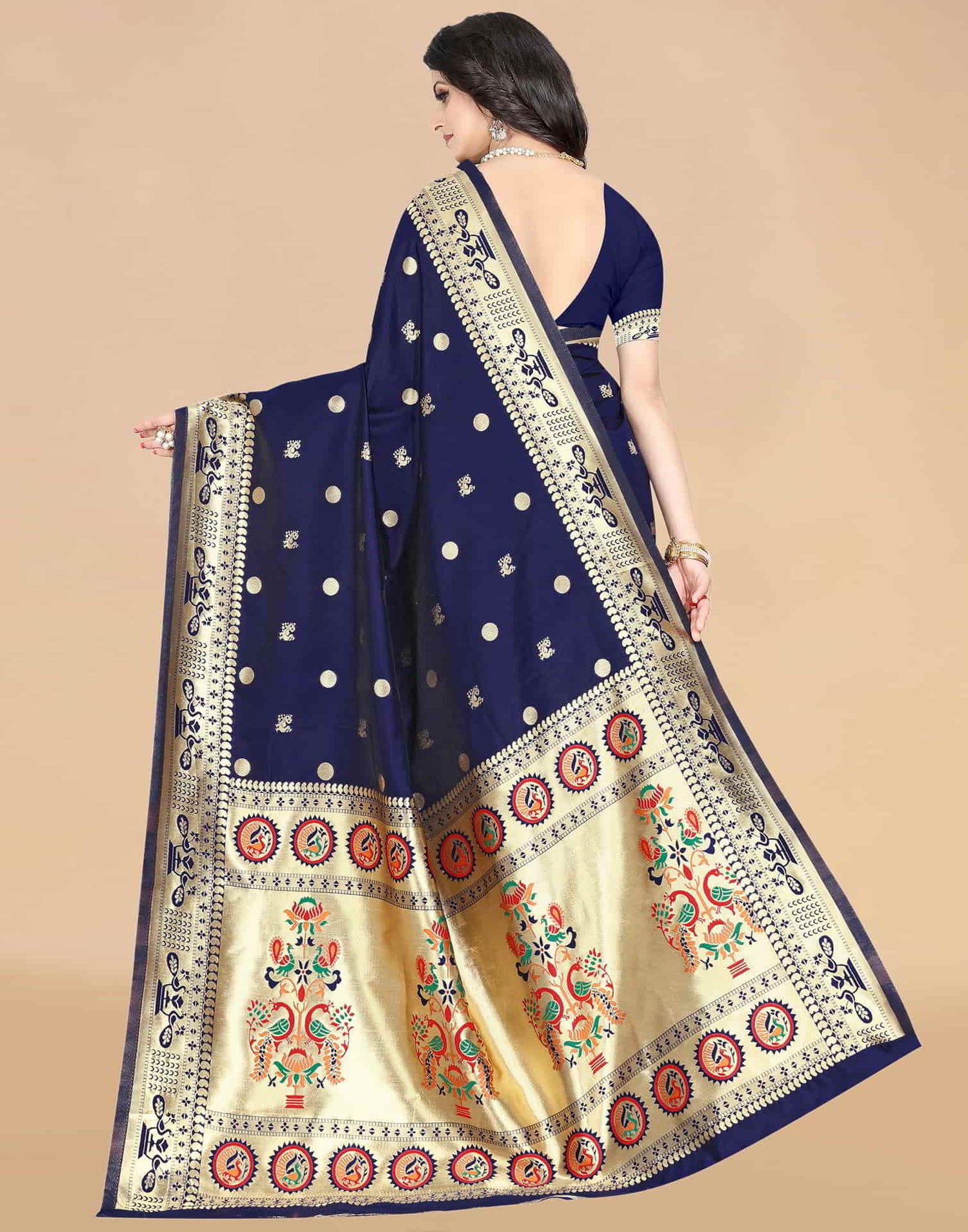 Blue Paithani Silk Woven Saree