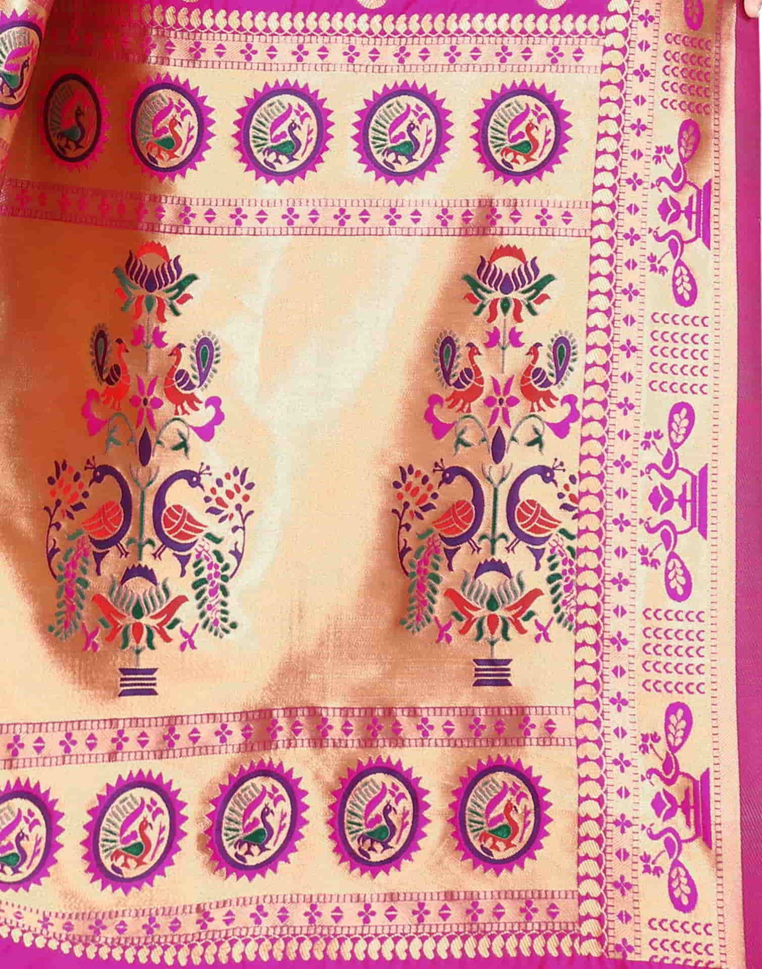 Pink Paithani Silk Woven Saree