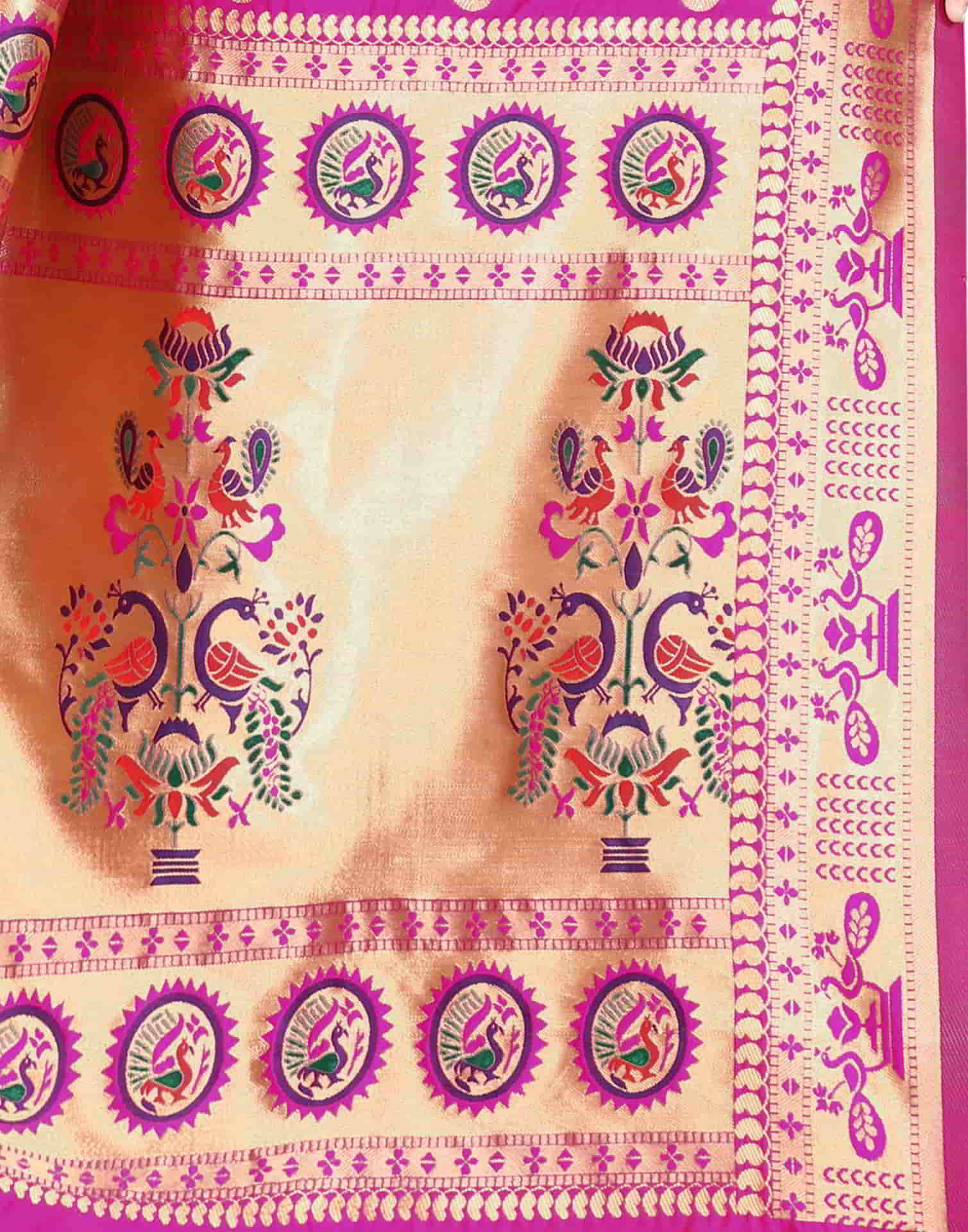 Pink Paithani Silk Woven Saree