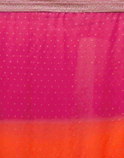 Orange Georgette Plain Saree