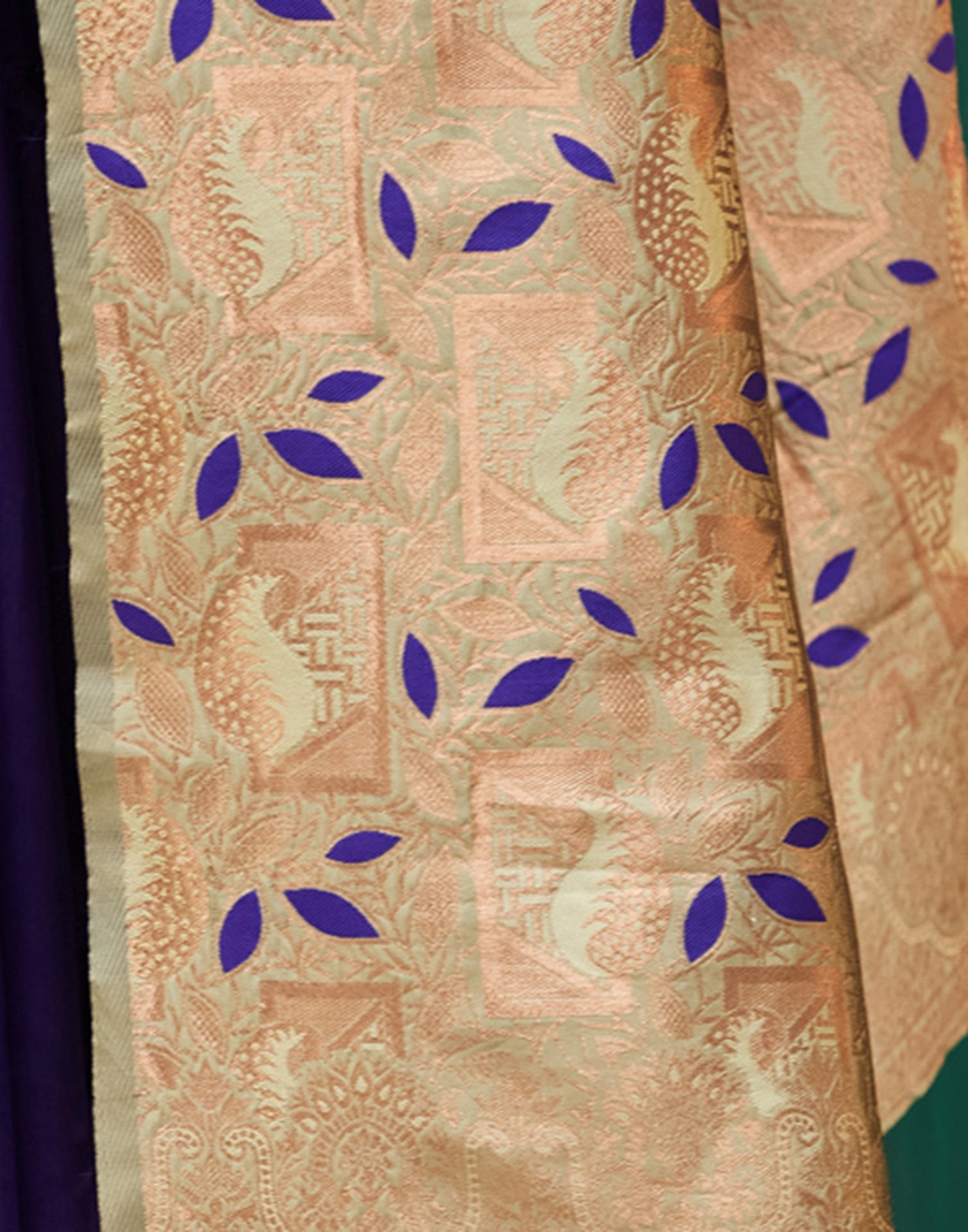 Dark Purple Silk Woven Saree