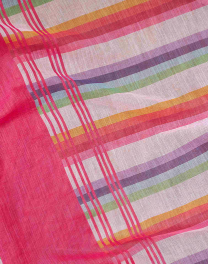 Ready To Wear Multicoloured Printed Linen Saree