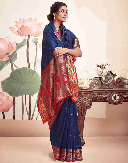 Blue Silk Plain Saree