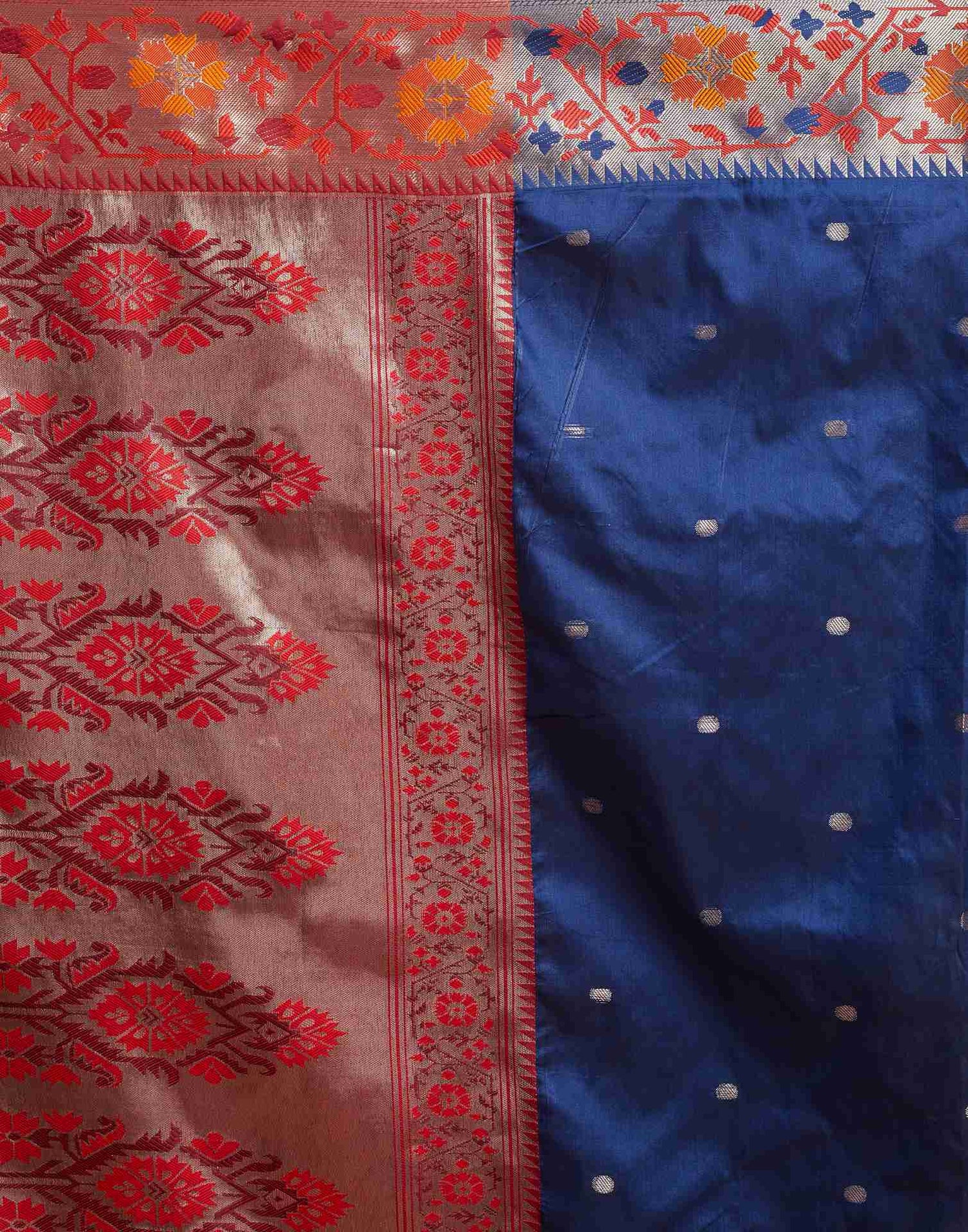 Blue Silk Plain Saree