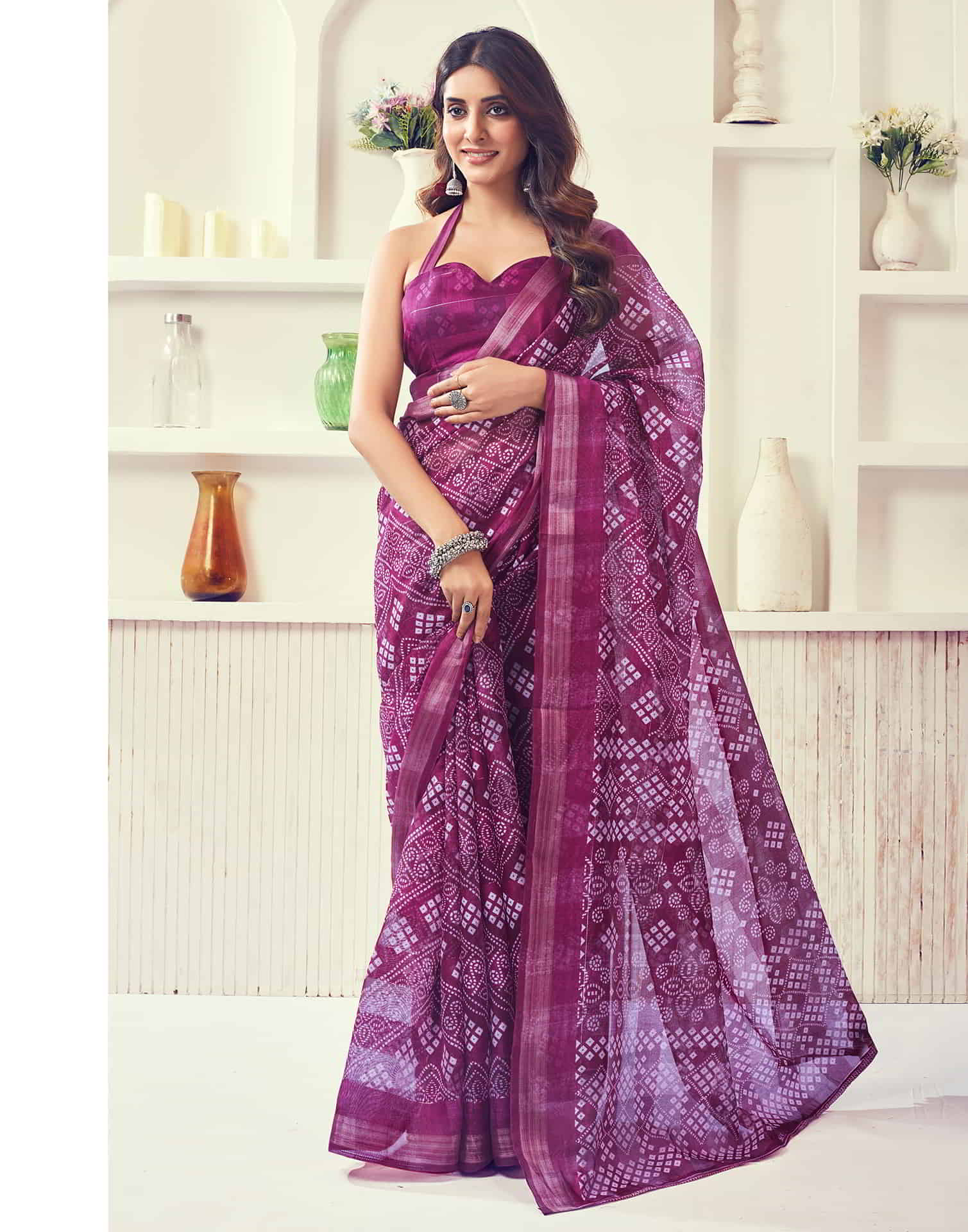 Cotton bandhani sarees with price hotsell