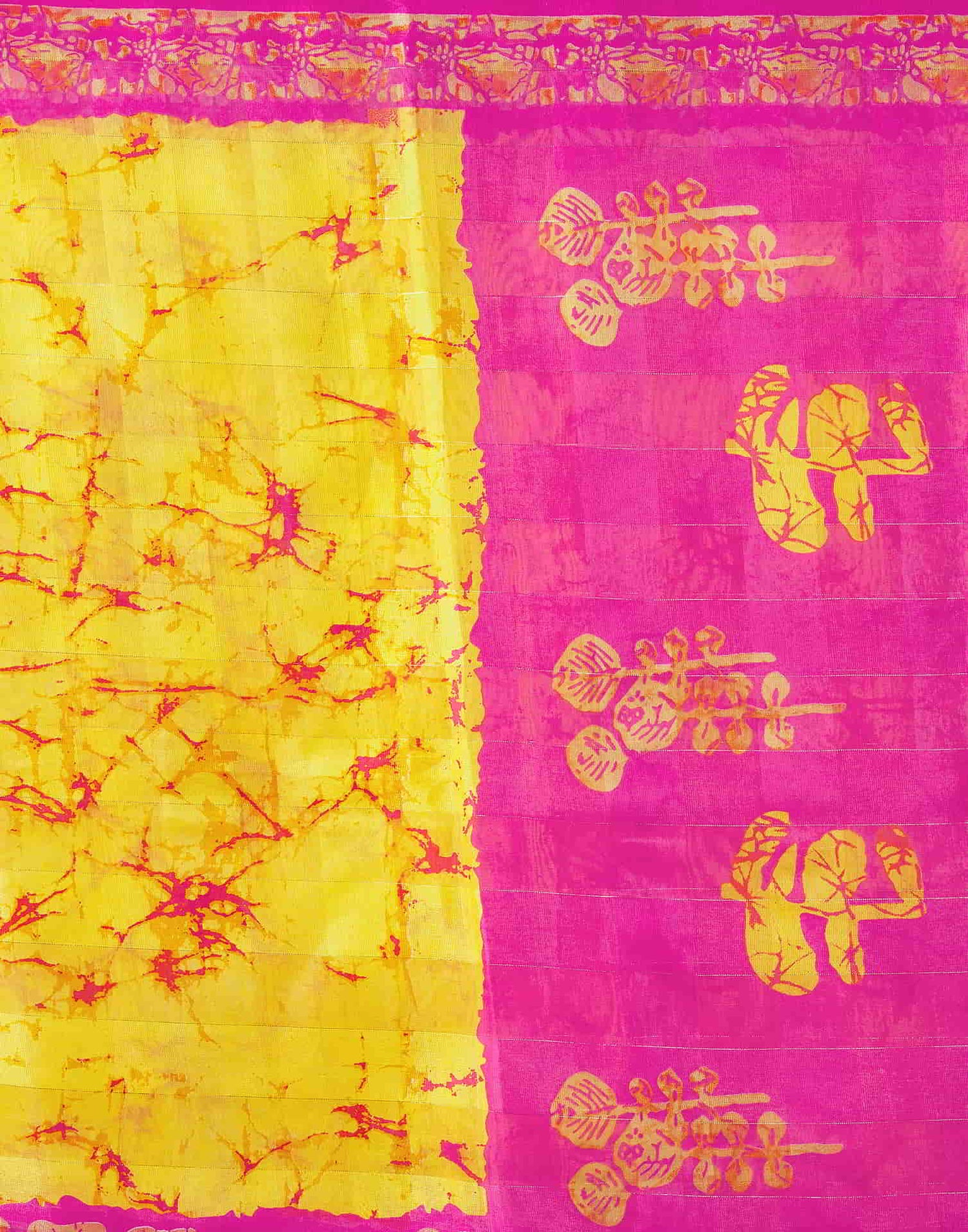 Pink Printed Cotton Zari Stripe Saree