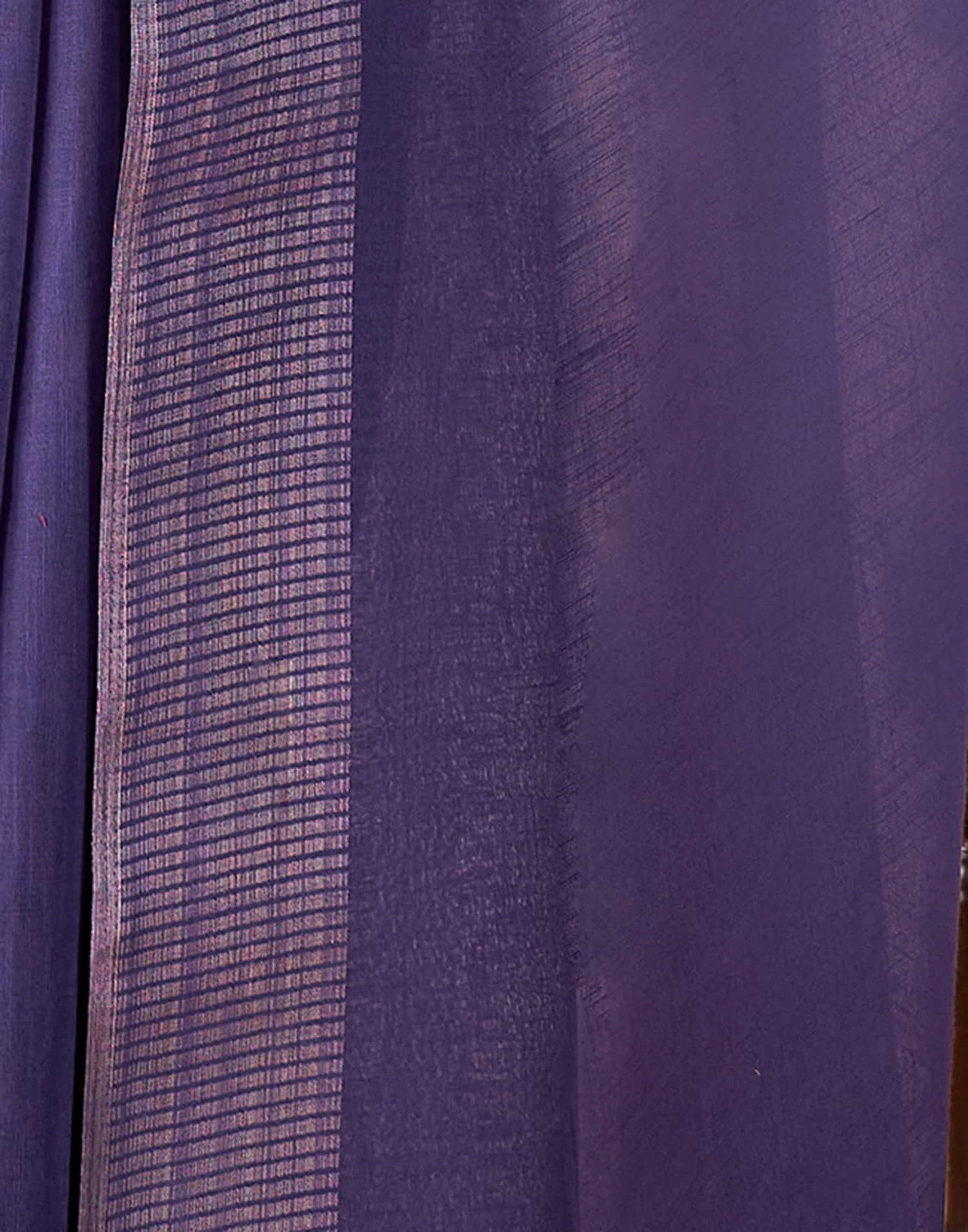 Purple Linen Plain Saree