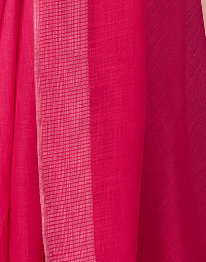 Pink Linen Plain Saree