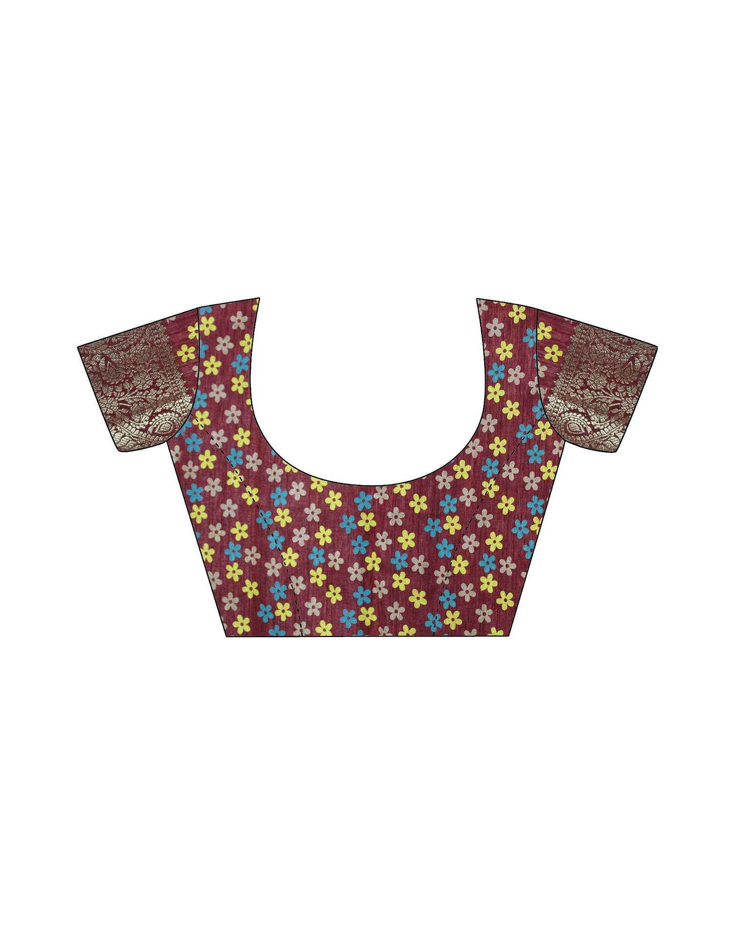 Pastel Maroon Dola Silk Floral Printed Leheriya Saree