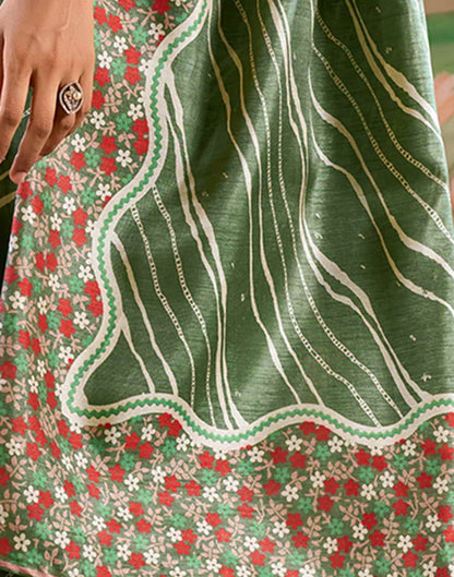 Blue Silk Printed Saree