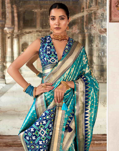 Blue Silk Woven Saree