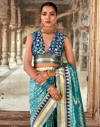 Blue Silk Woven Saree