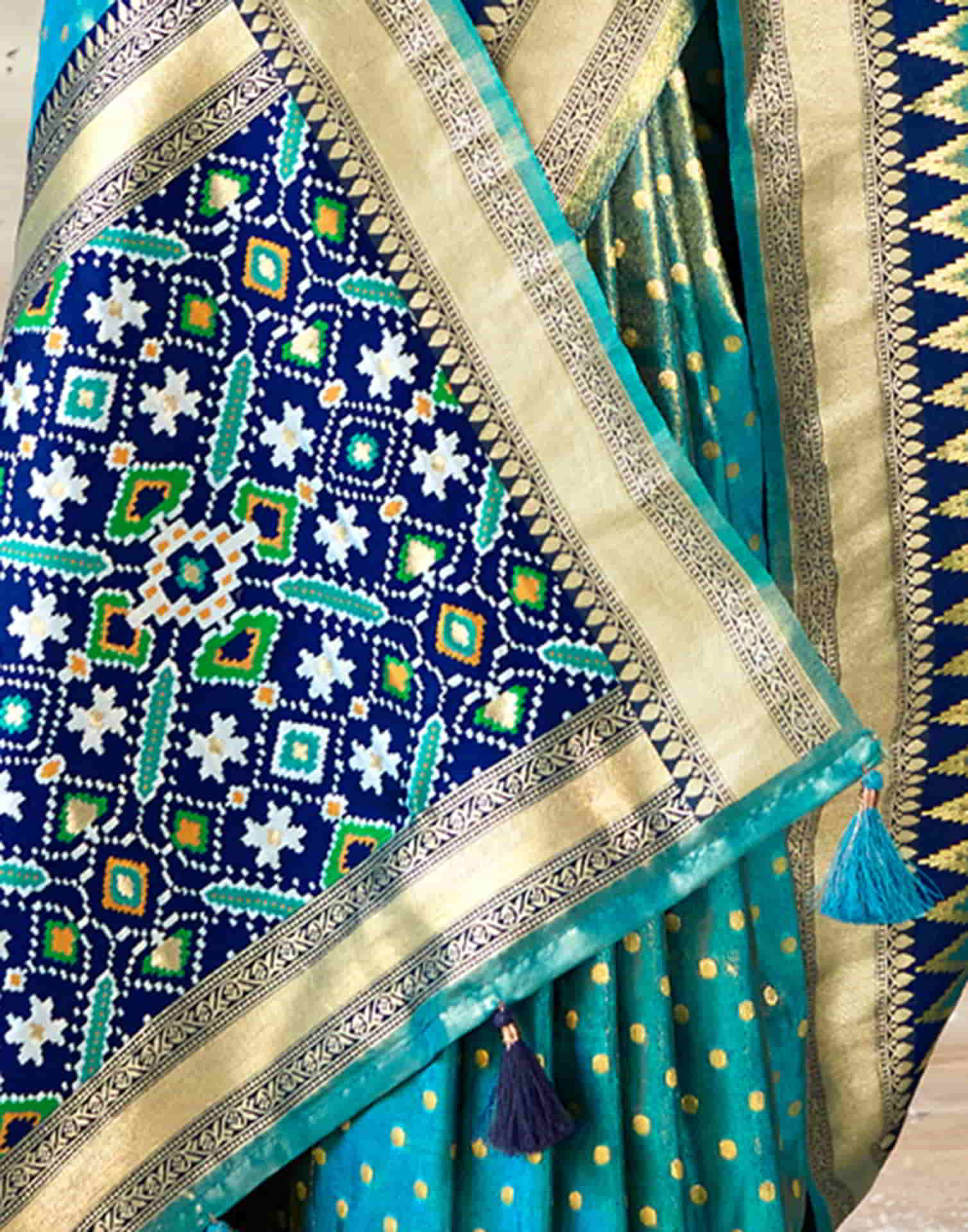 Blue Silk Woven Saree