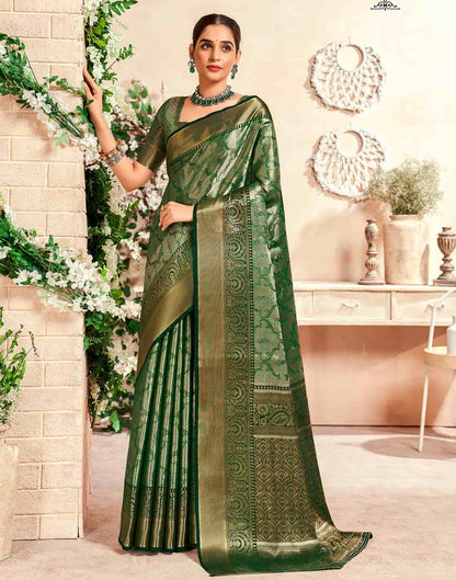 Green Silk Woven Saree