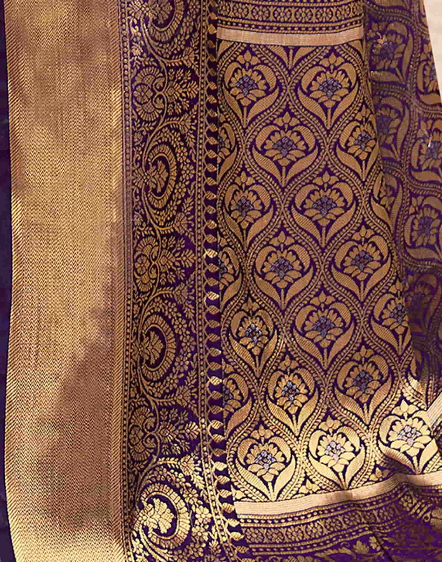 Purple Silk Woven Saree