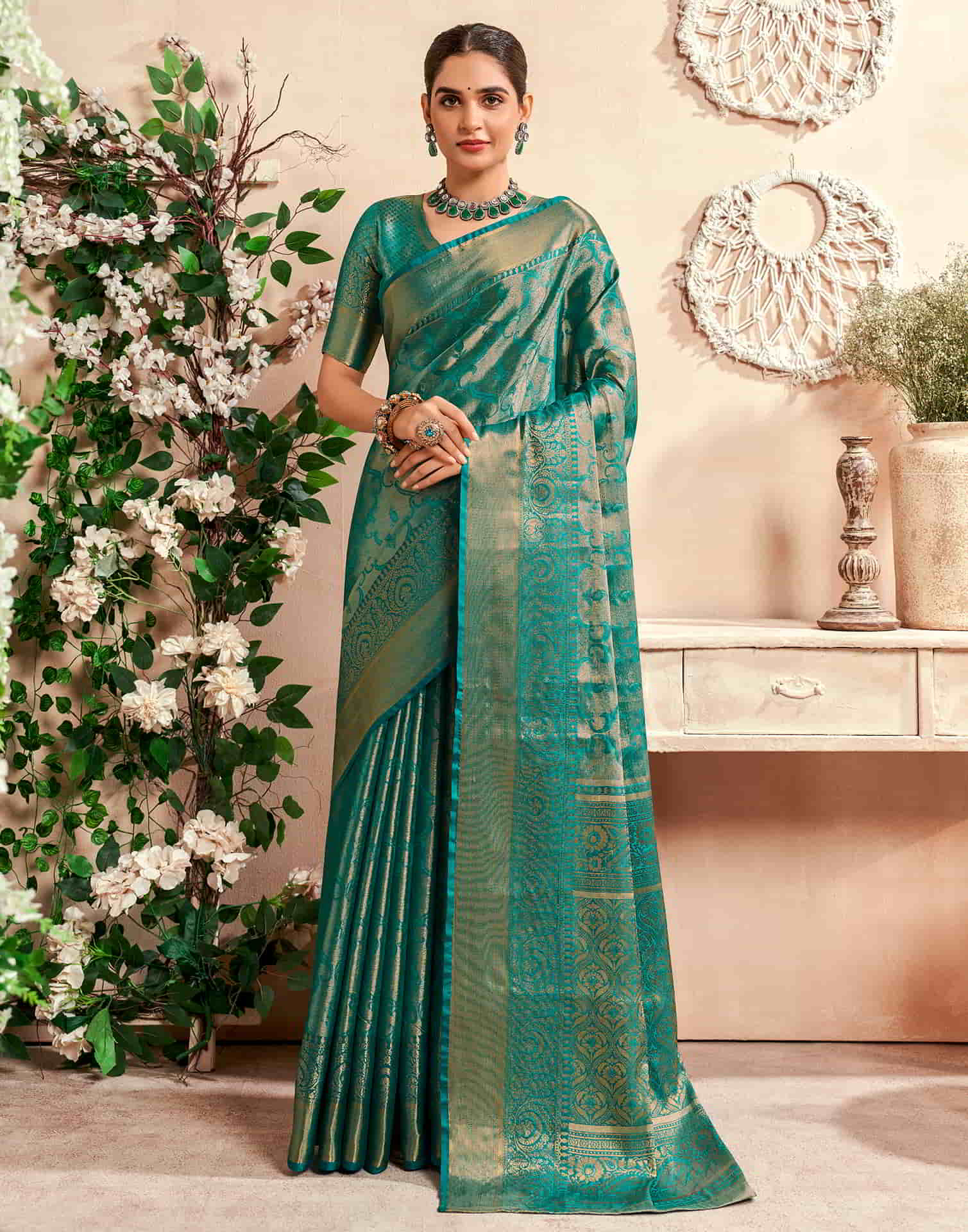 Green Silk Woven Saree