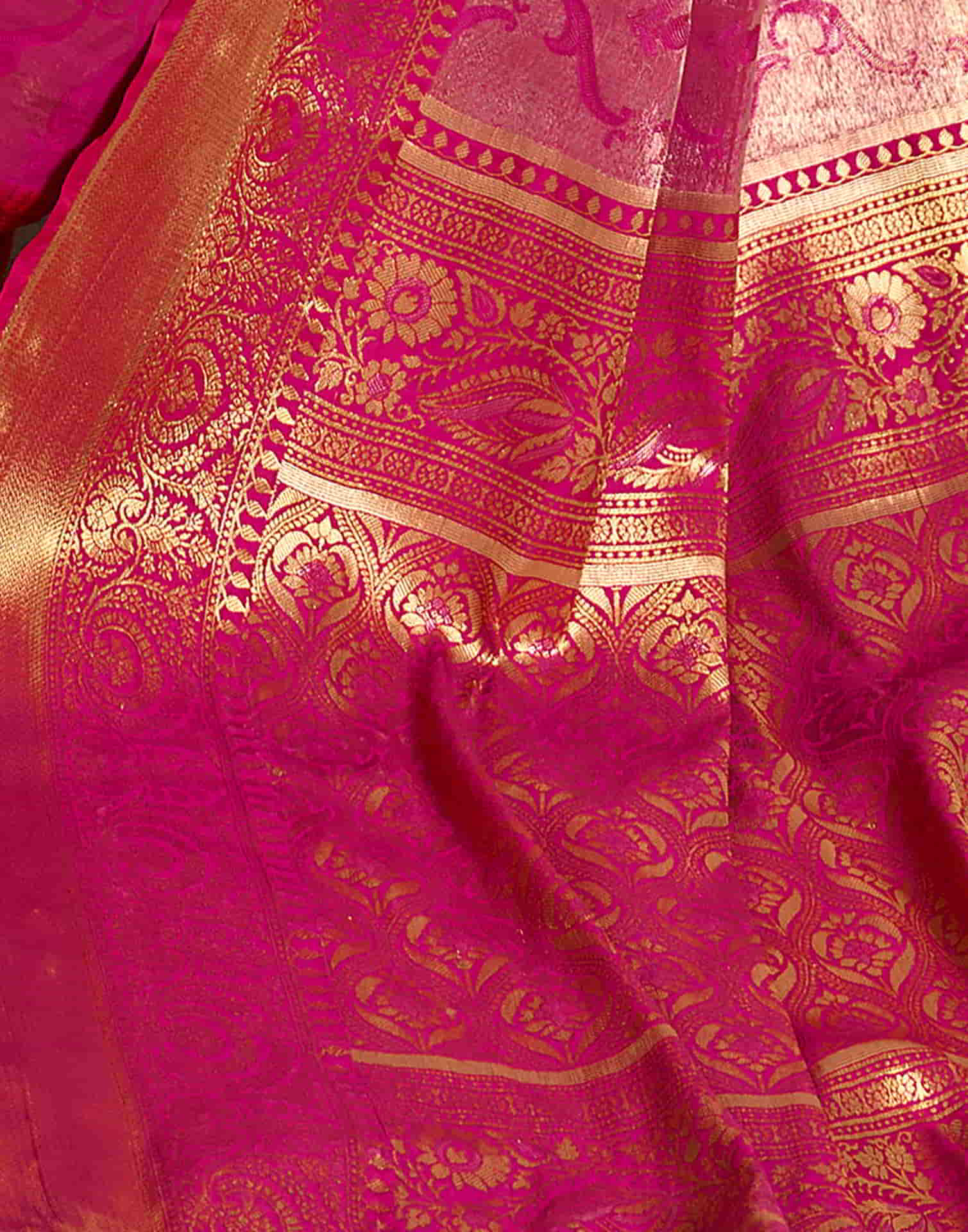 Pink Silk Woven Saree