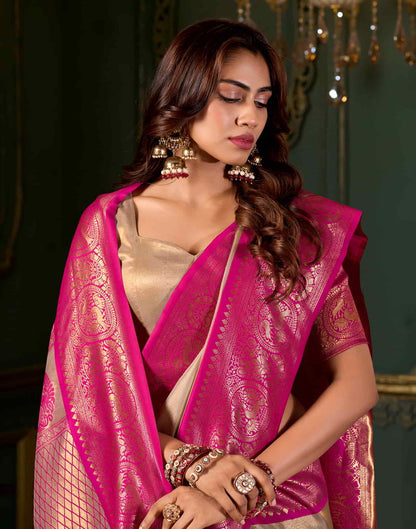 Golden Silk Woven Saree