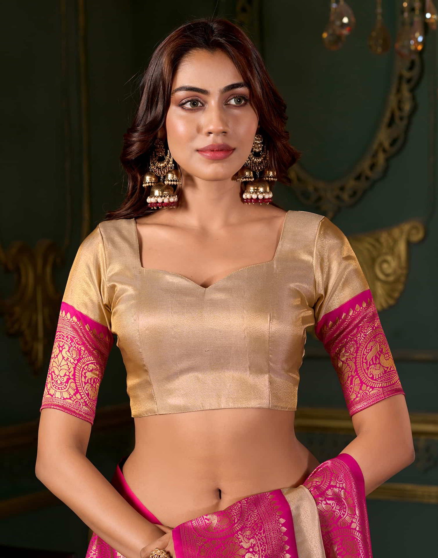 Golden Silk Woven Saree