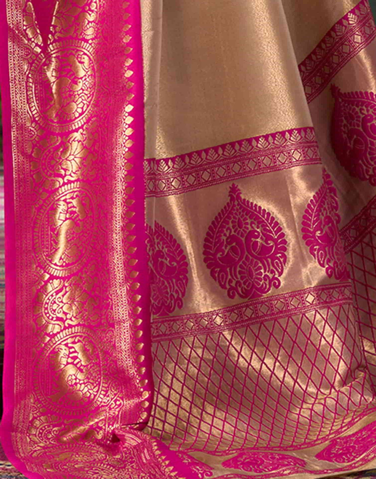 Golden Silk Woven Saree