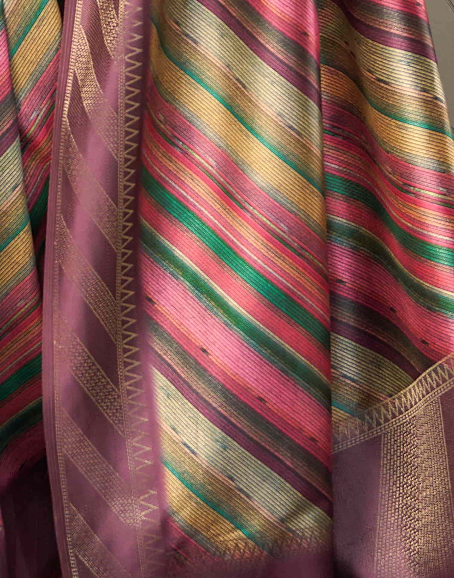 Wine Silk Printed Saree