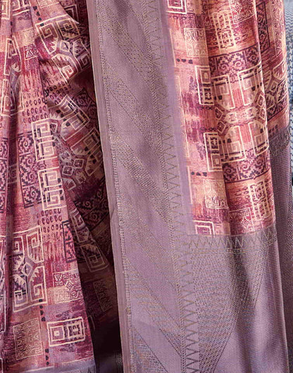 Mauve Silk Printed Saree