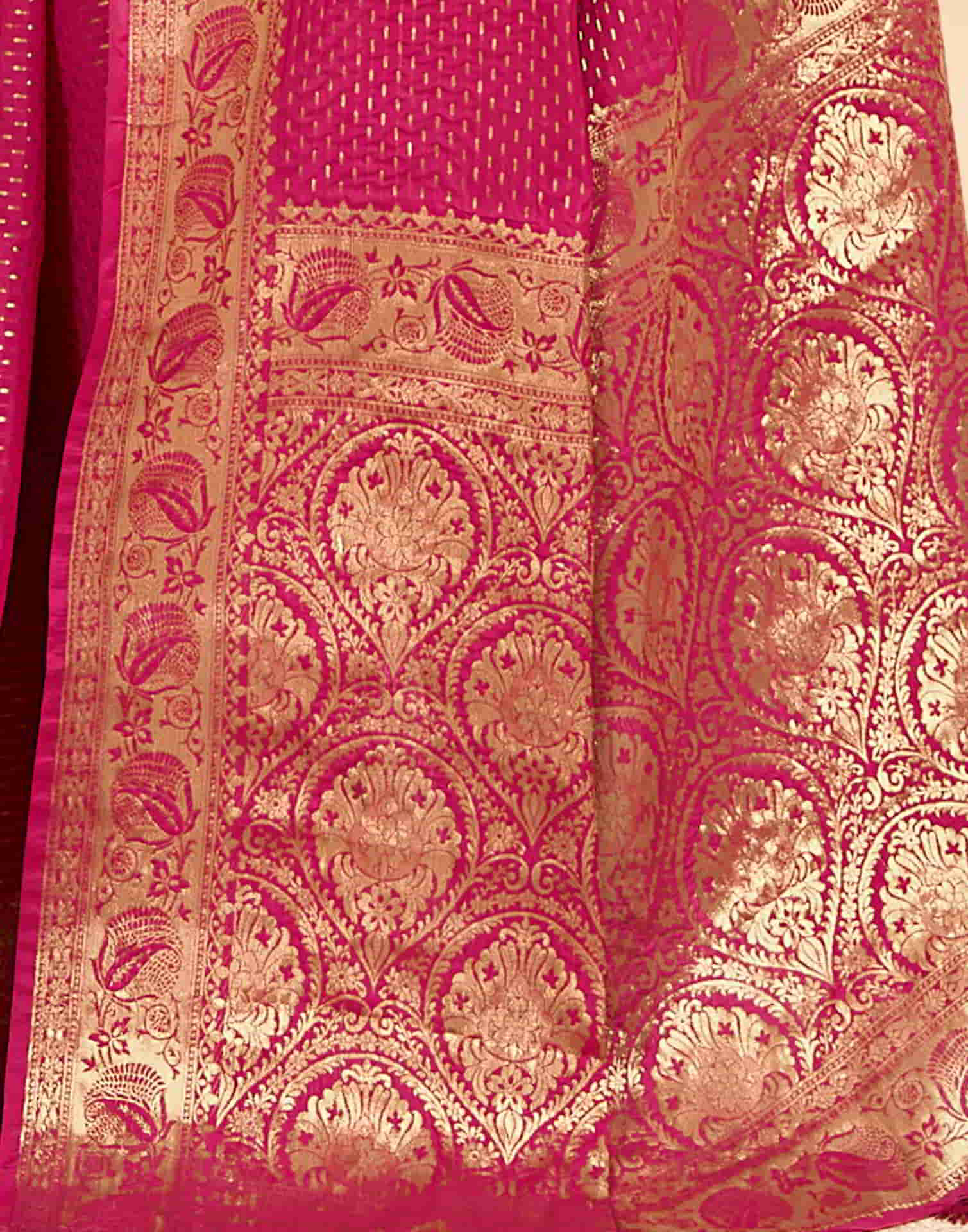 Pink Silk Plain Saree