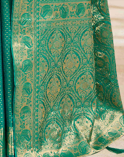 Teal Silk Plain Saree