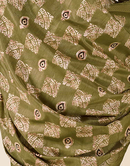 Green Silk Printed Saree