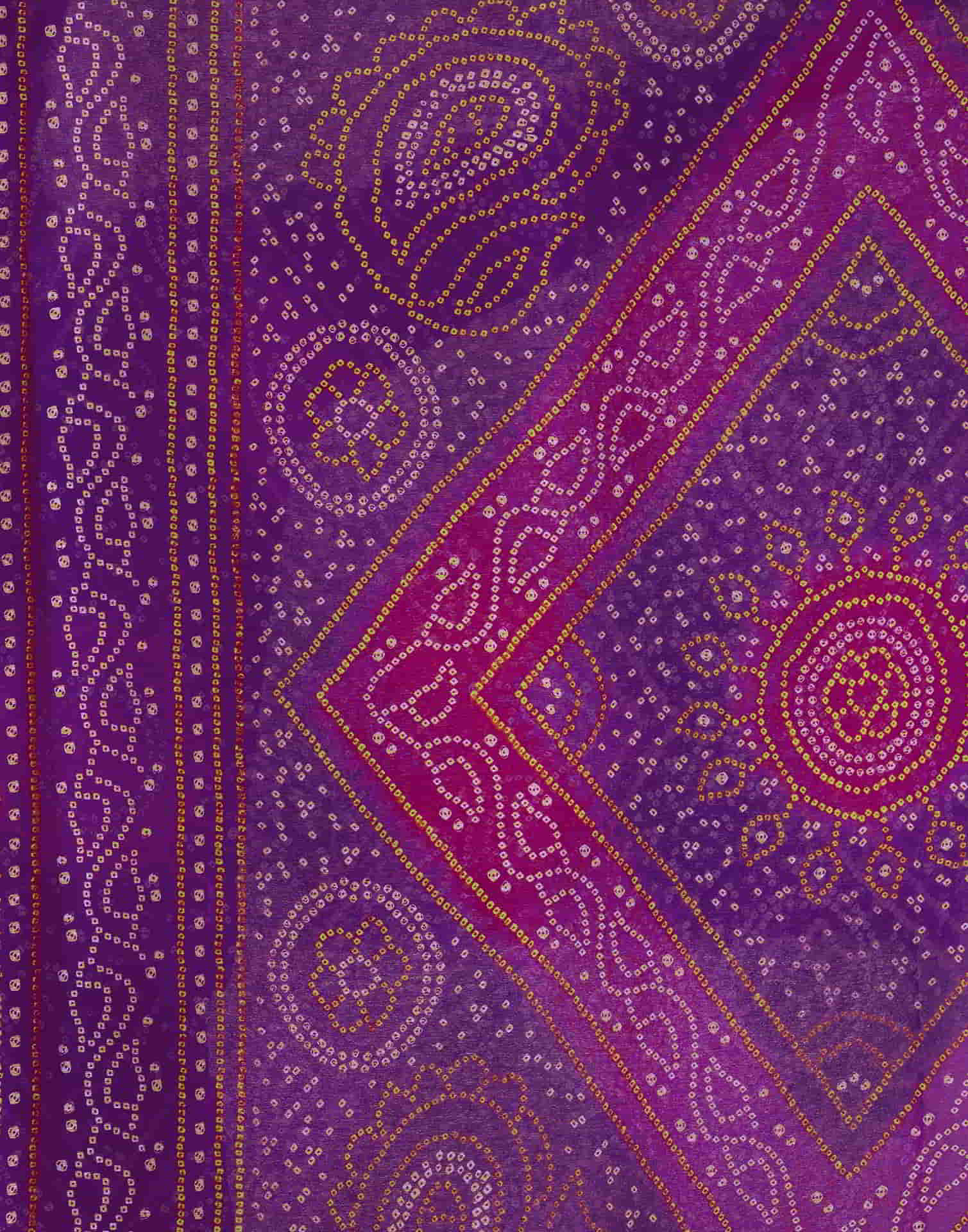 Purple Bandhani Chiffon Saree