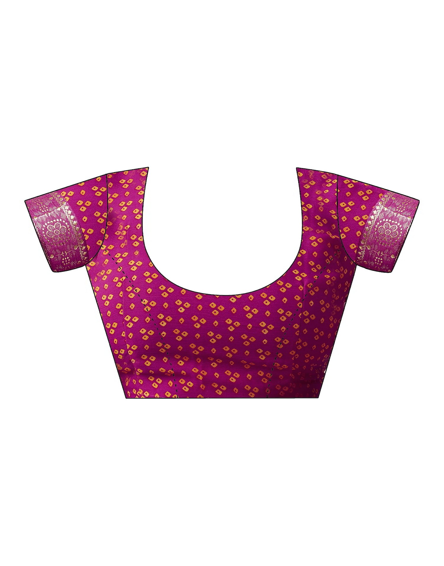 Magenta Bandhani Chiffon Saree