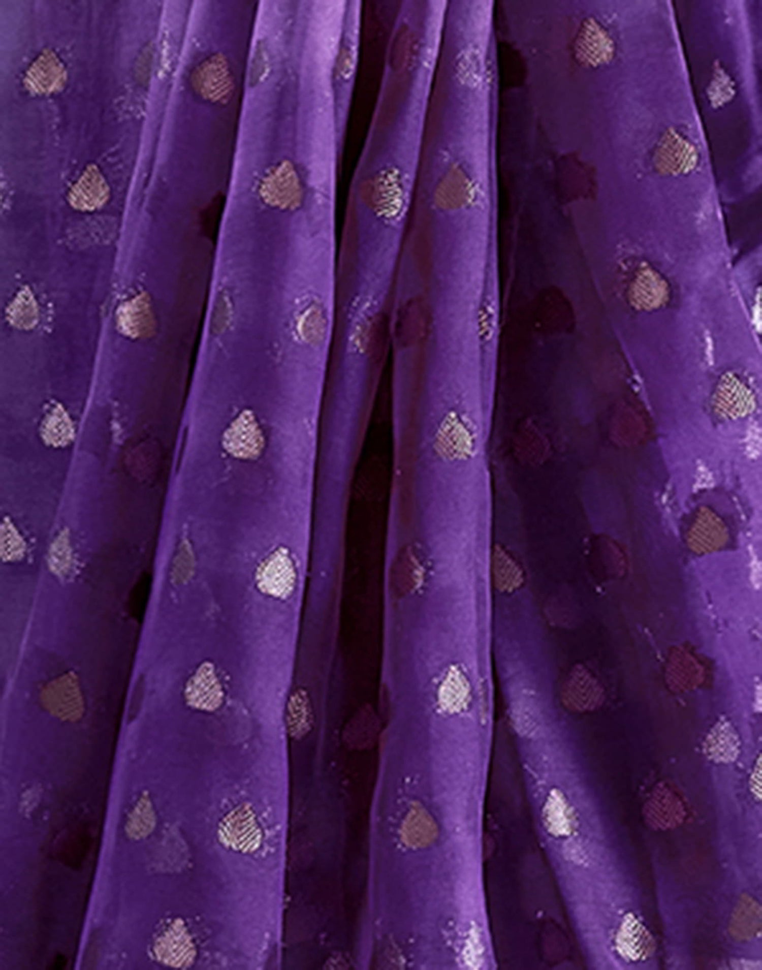 Purple Banarasi Georgette Woven Saree