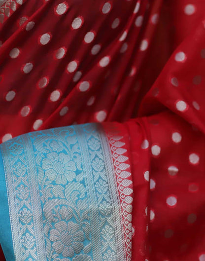 Red Banarasi Silk Woven Saree