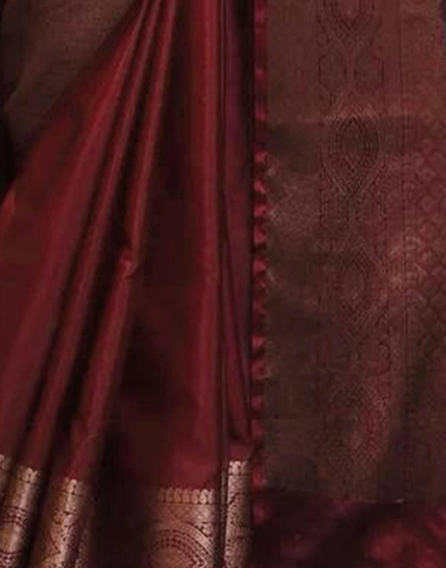 Maroon Banarasi Silk Woven Saree