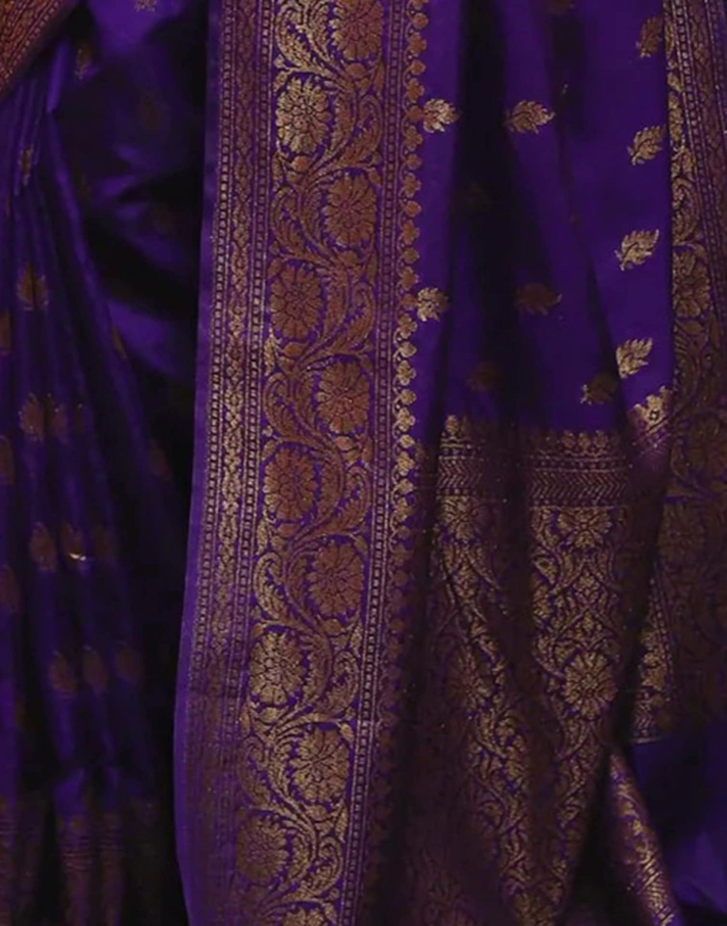 Purple Banarasi Silk Woven Saree