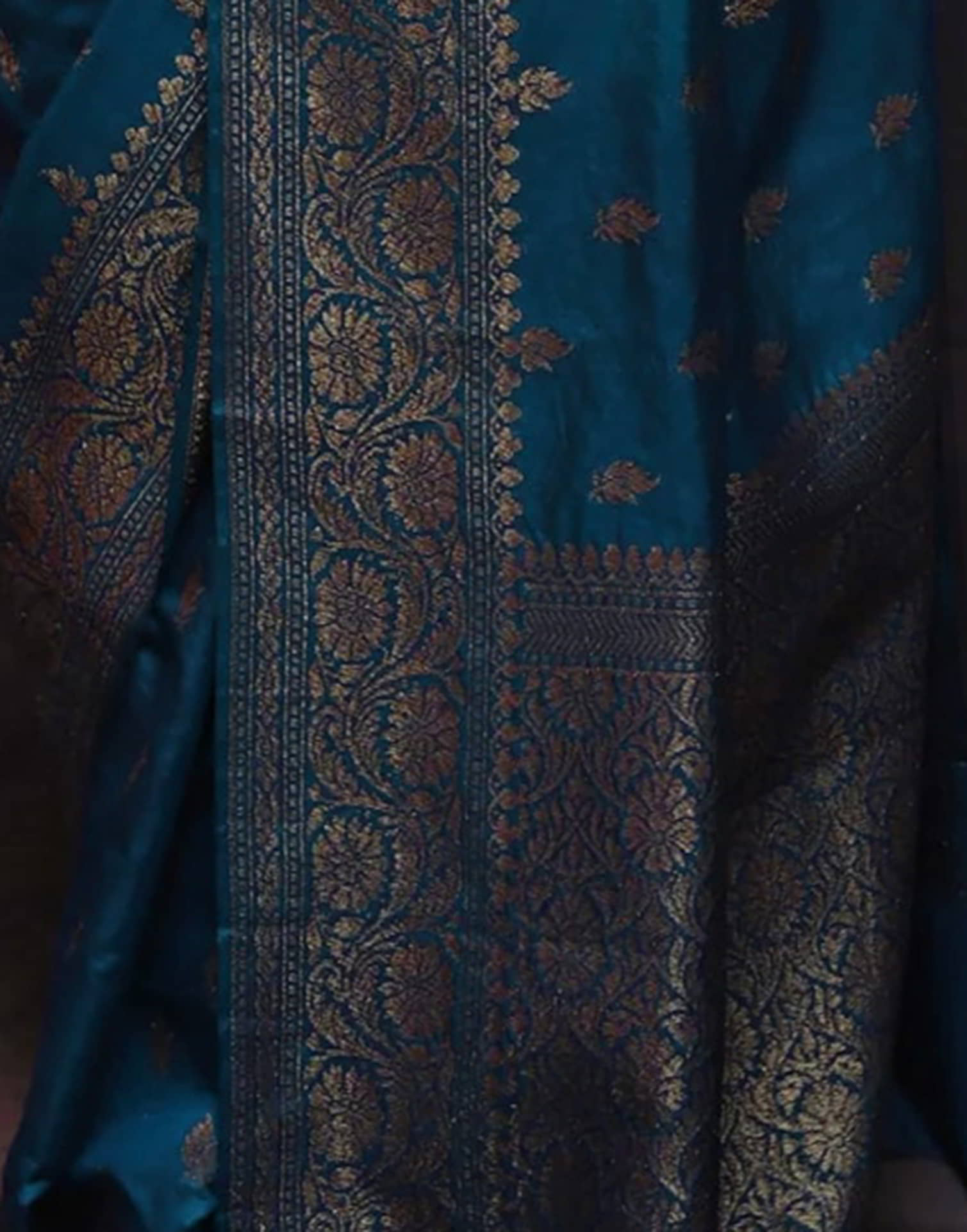 Blue Banarasi Silk Woven Saree