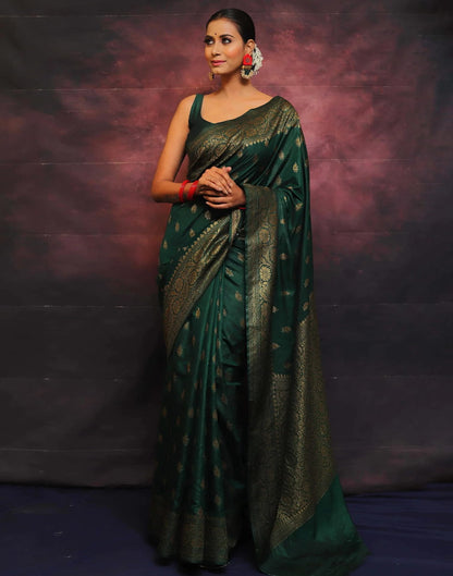 Green Banarasi Silk Woven Saree