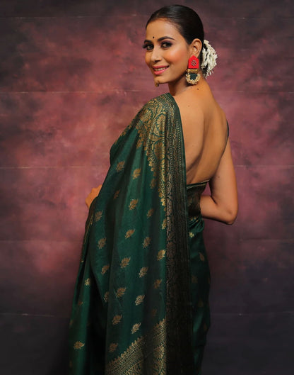 Green Banarasi Silk Woven Saree