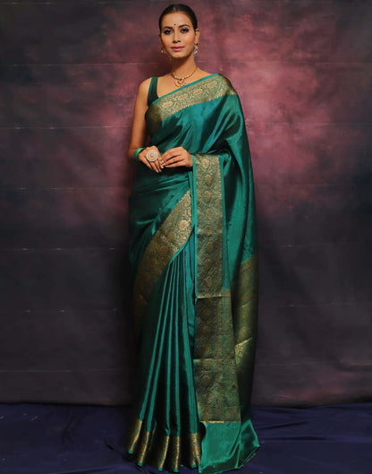 Green Banarasi Silk Woven Saree