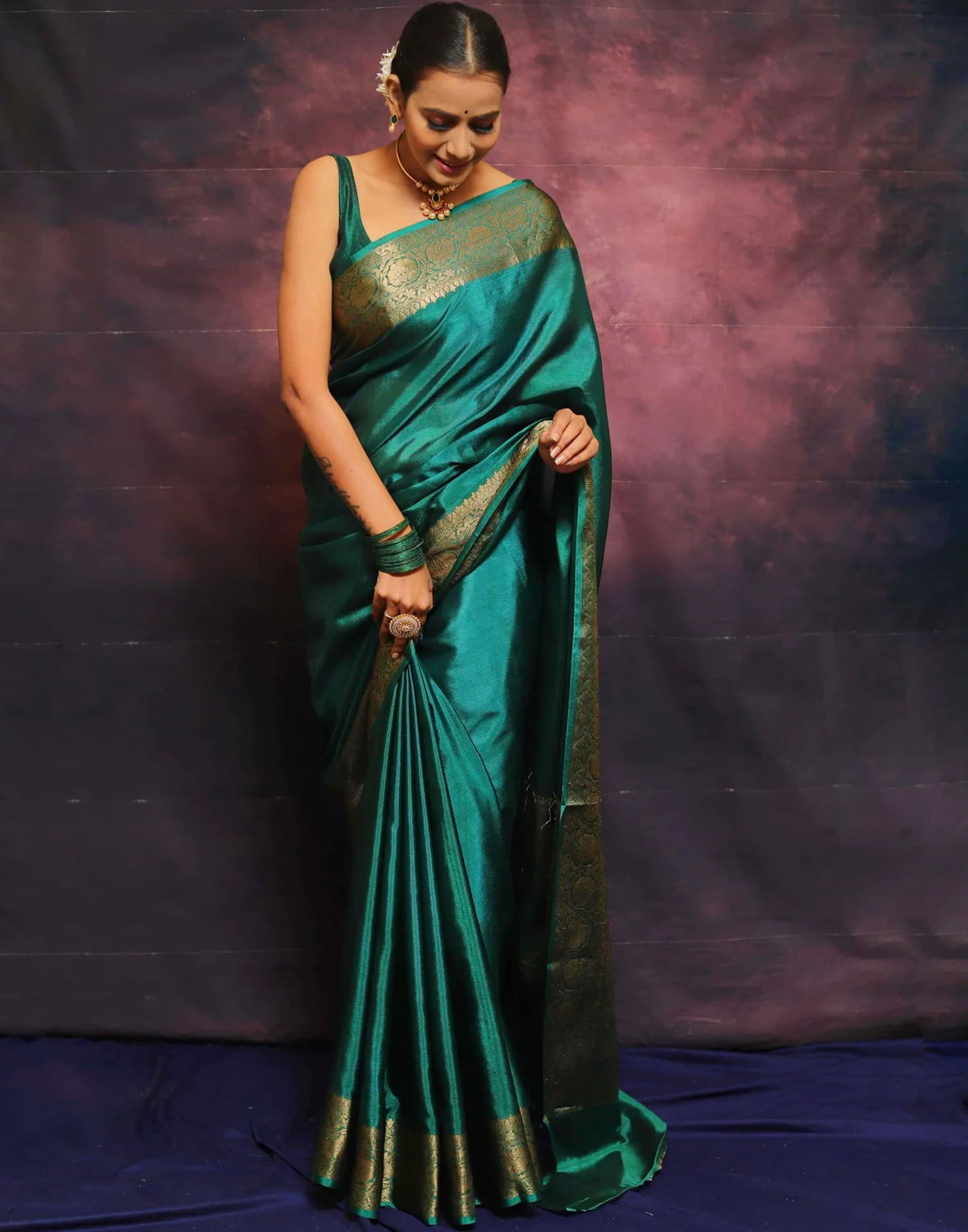 Green Banarasi Silk Woven Saree