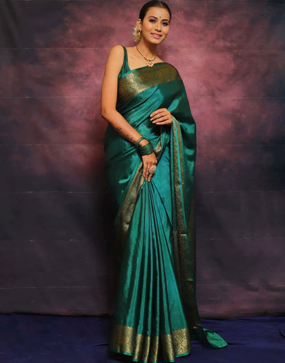 Green Banarasi Silk Woven Saree