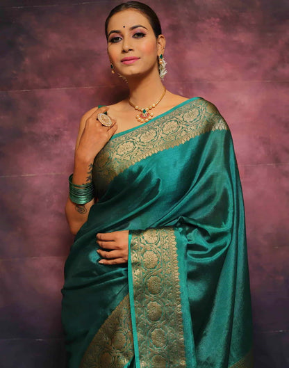 Green Banarasi Silk Woven Saree