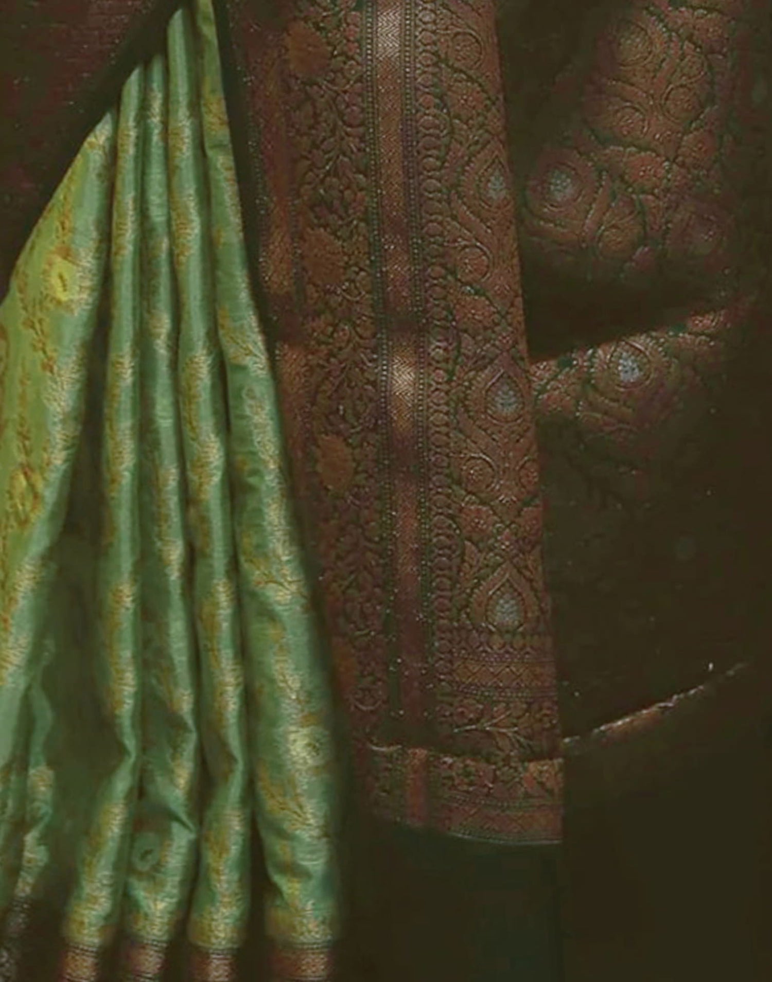 Green Banarasi Silk Woven Saree