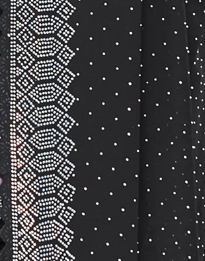 Black Swarovski Georgette Stone Work Saree